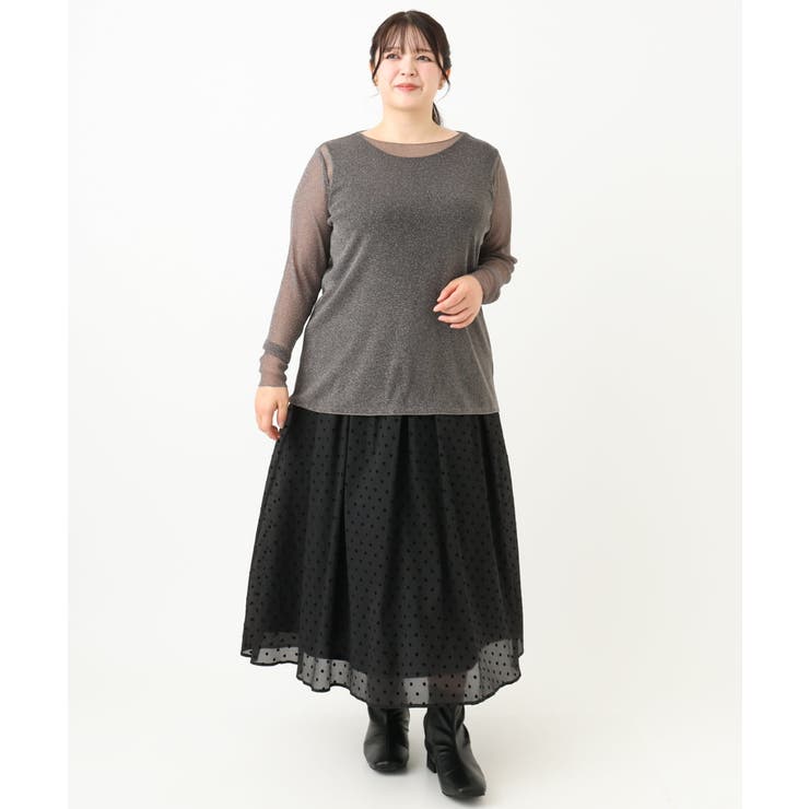 【大きいサイズ】シアーラメカットソー | eur3 | 詳細画像15 