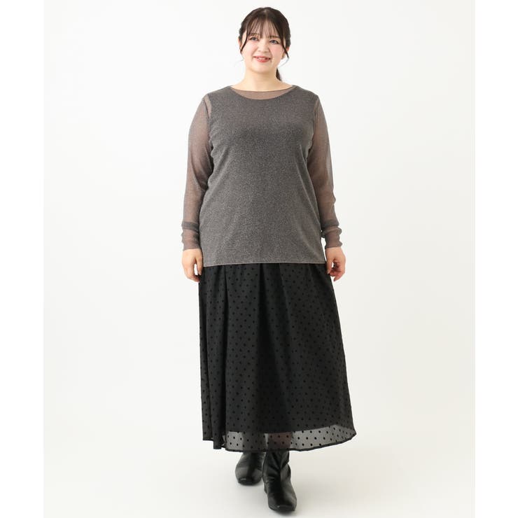 【大きいサイズ】シアーラメカットソー | eur3 | 詳細画像16 