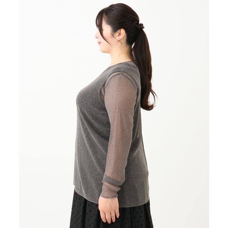 【大きいサイズ】シアーラメカットソー | eur3 | 詳細画像8 