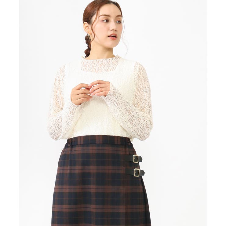 【大きいサイズ】ストレッチレーストップス | eur3 | 詳細画像1 