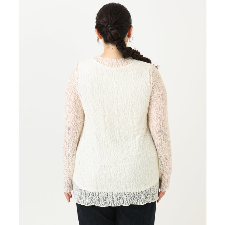 【大きいサイズ】ストレッチレーストップス | eur3 | 詳細画像7 