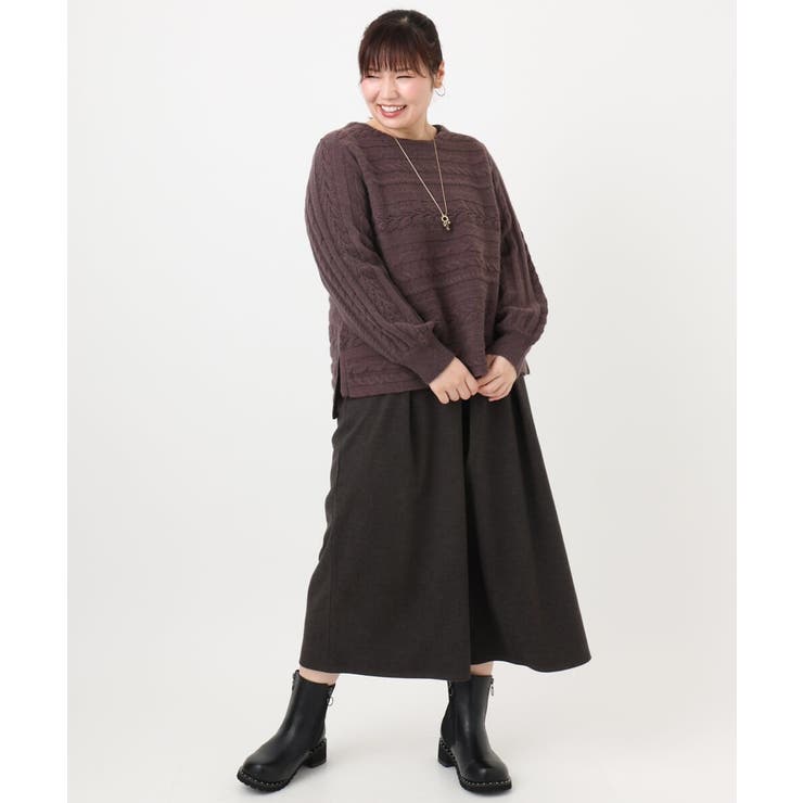 【大きいサイズ】ウール調キュロットパンツ | eur3 | 詳細画像19 