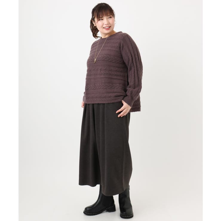 【大きいサイズ】ウール調キュロットパンツ | eur3 | 詳細画像20 