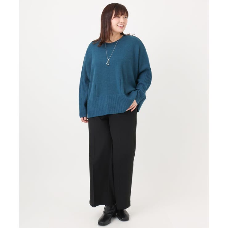 【大きいサイズ】ロイヤルヒート裏起毛ワイドパンツ | eur3 | 詳細画像47 