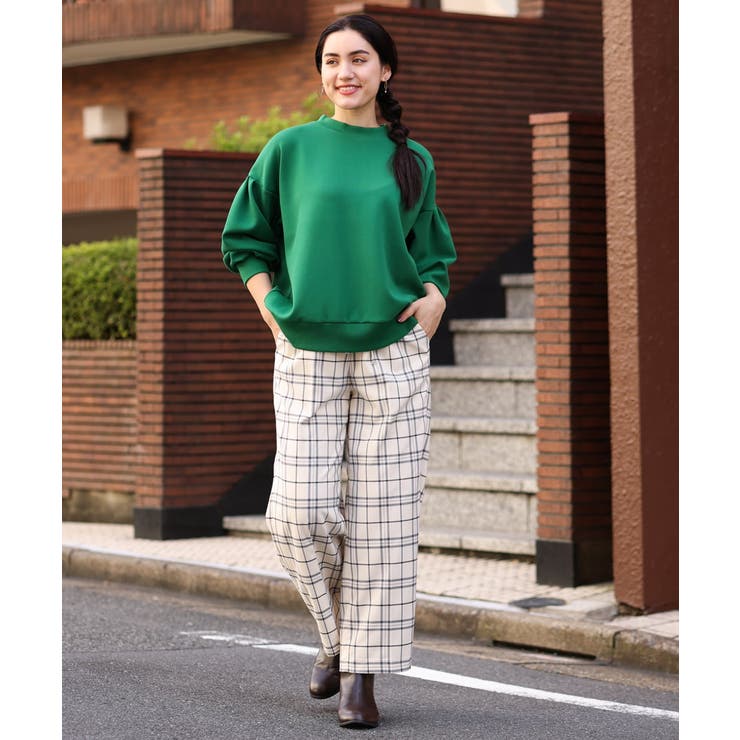 【大きいサイズ/a.v.v×eur3】チェック柄ワイドストレートパンツ | eur3 | 詳細画像14 
