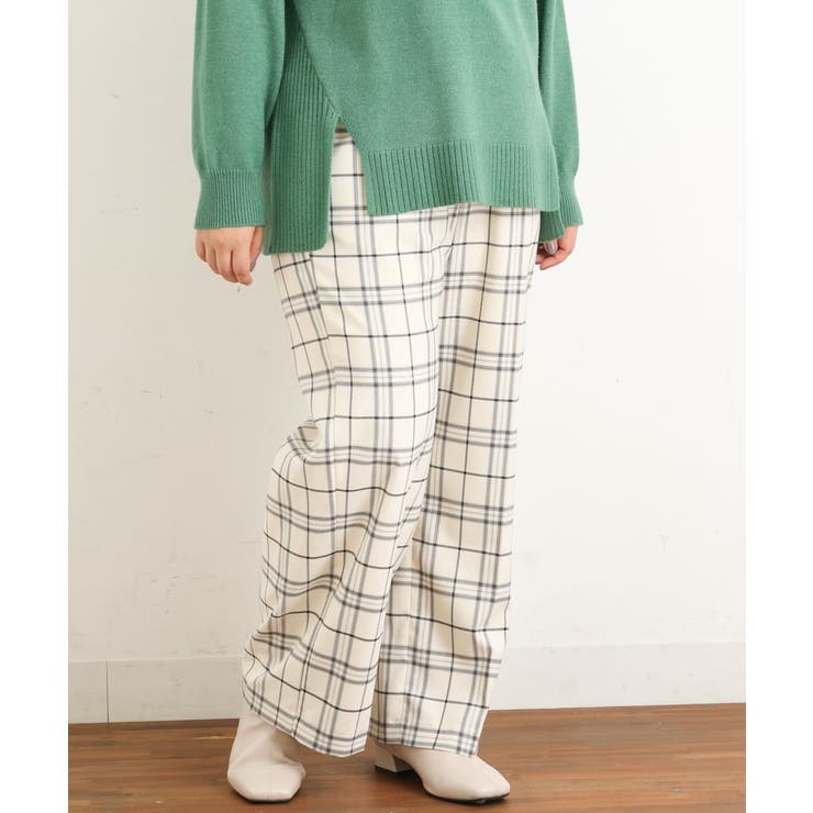 【大きいサイズ/a.v.v×eur3】チェック柄ワイドストレートパンツ | eur3 | 詳細画像16 