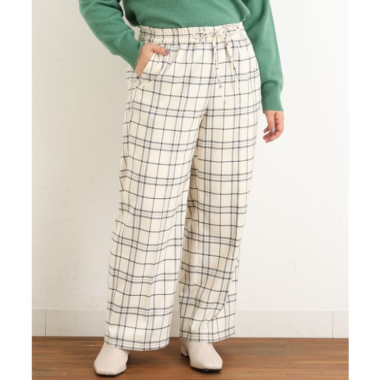 【大きいサイズ/a.v.v×eur3】チェック柄ワイドストレートパンツ | eur3 | 詳細画像17 