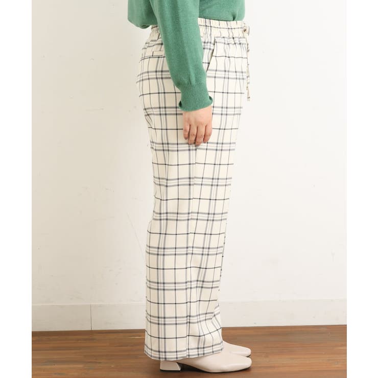 【大きいサイズ/a.v.v×eur3】チェック柄ワイドストレートパンツ | eur3 | 詳細画像18 