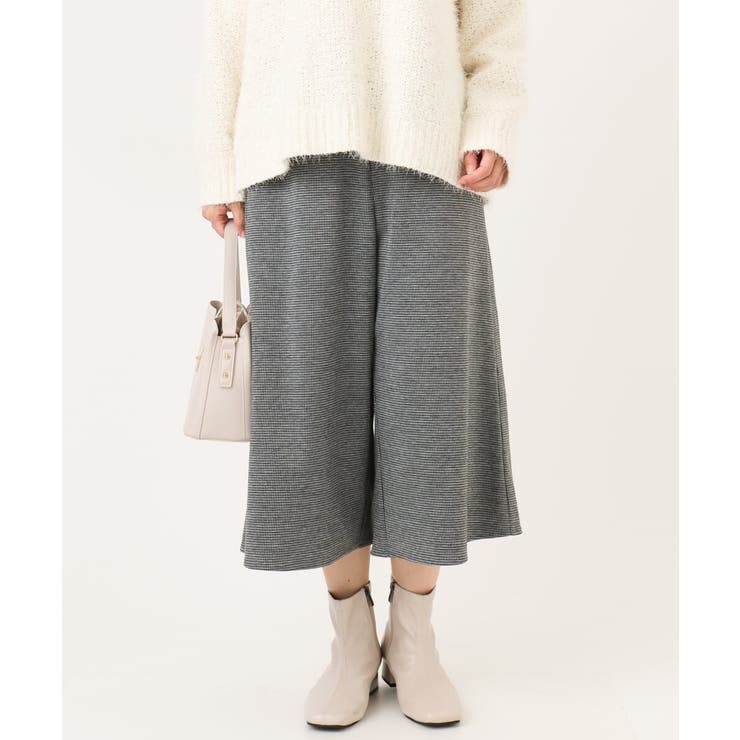 ブラック(94) | 【大きいサイズ】ジャージーキュロットパンツ | eur3