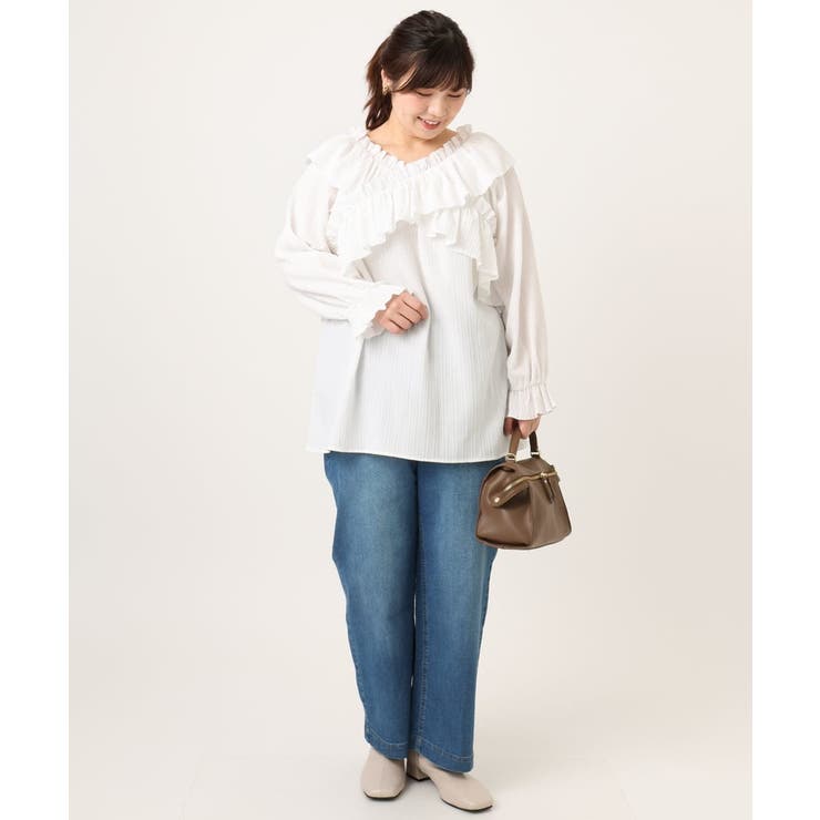 【大きいサイズ】ワイドストレートデニム | eur3 | 詳細画像3 