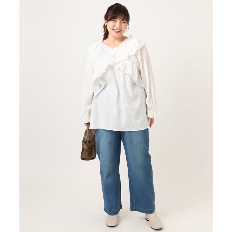 【大きいサイズ】ワイドストレートデニム | eur3 | 詳細画像4 