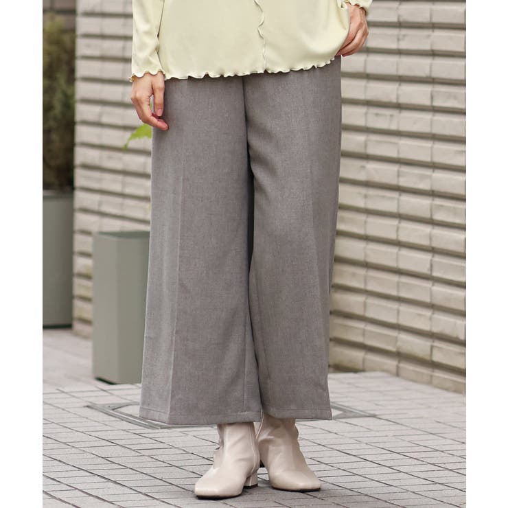 【大きいサイズ】センタープレスワイドパンツ | eur3 | 詳細画像1 