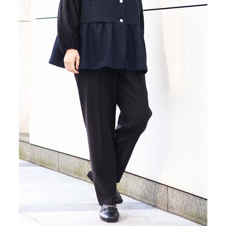 ブラック(94) | Wクロスストレッチテーパードパンツ | eur3