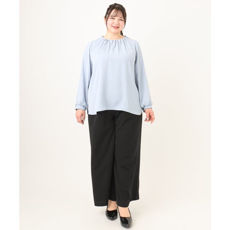 【大きいサイズ/11号サイズあり】カットジョーゼットストレートワイドパンツ | eur3 | 詳細画像14 