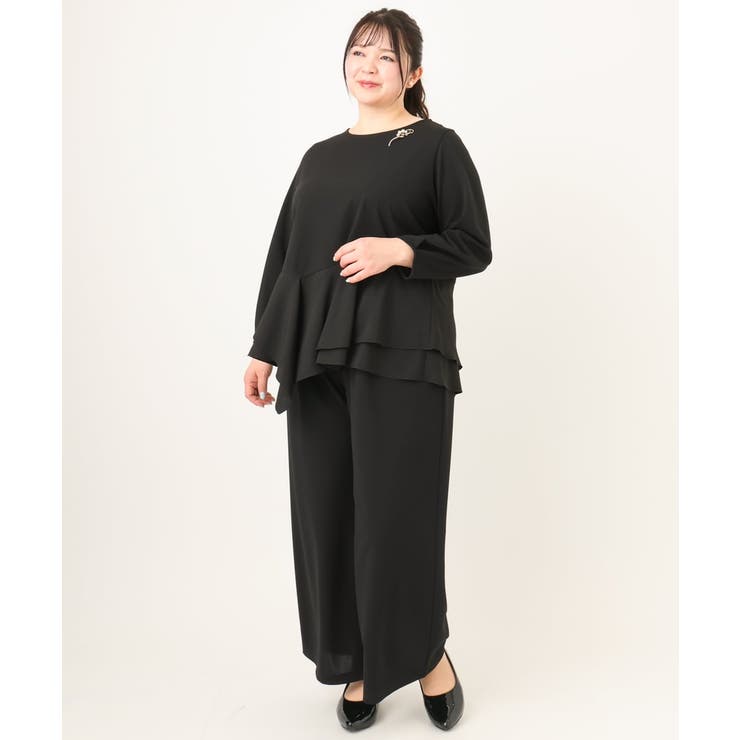 【大きいサイズ/11号サイズあり】カットジョーゼットストレートワイドパンツ | eur3 | 詳細画像16 