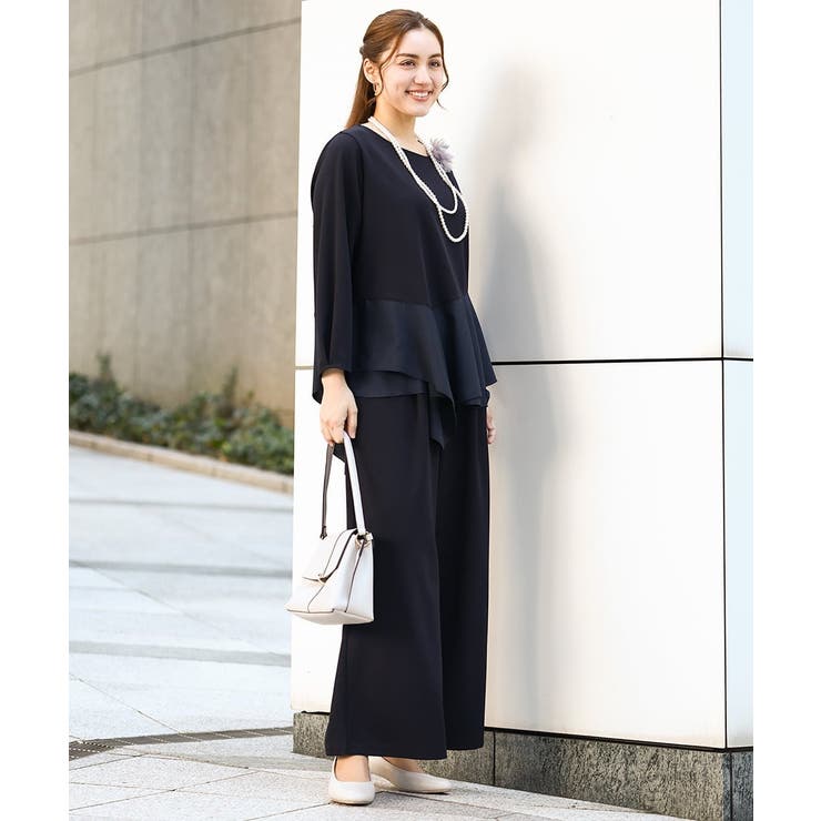 【大きいサイズ/11号サイズあり】カットジョーゼットストレートワイドパンツ | eur3 | 詳細画像2 