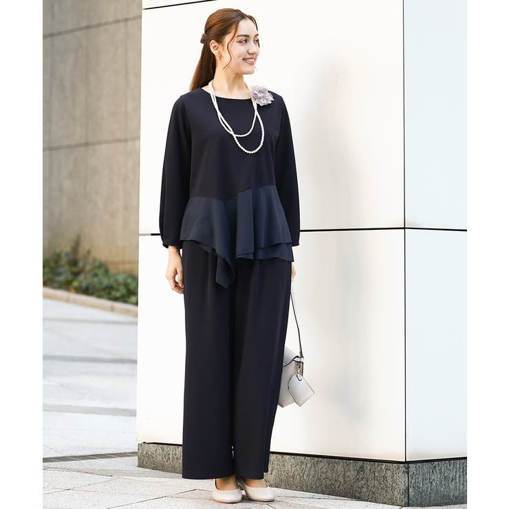 【大きいサイズ/11号サイズあり】カットジョーゼットストレートワイドパンツ | eur3 | 詳細画像4 