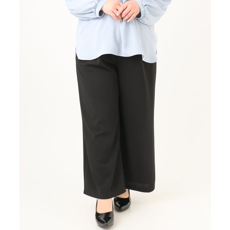 【大きいサイズ/11号サイズあり】カットジョーゼットストレートワイドパンツ | eur3 | 詳細画像5 