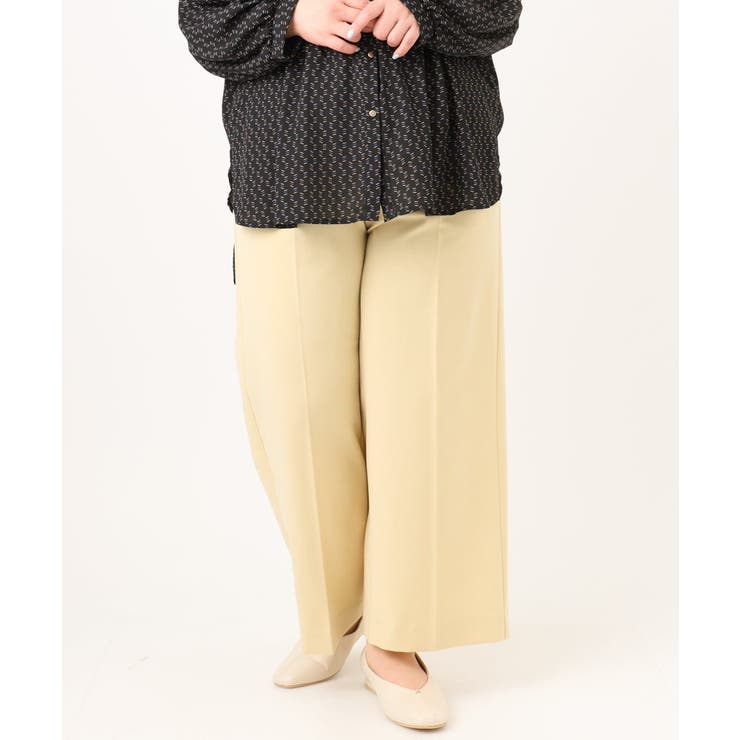 【大きいサイズ】センタープレスワイドパンツ | eur3 | 詳細画像2 