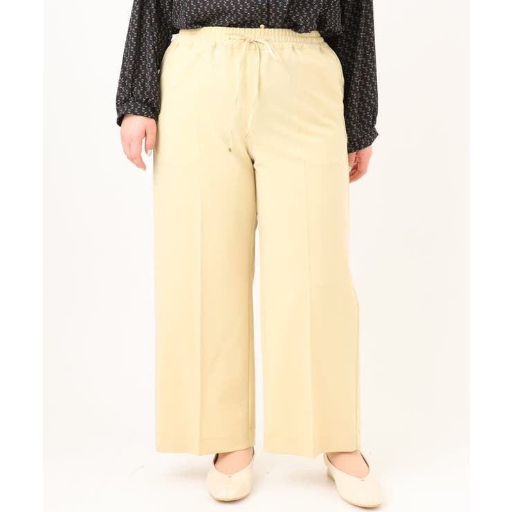 【大きいサイズ】センタープレスワイドパンツ | eur3 | 詳細画像3 