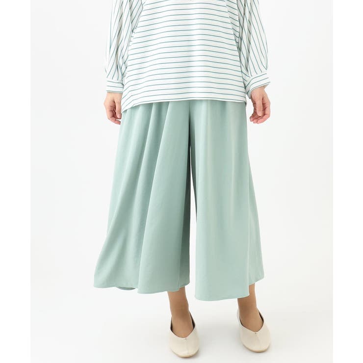 【大きいサイズ】ギャザーフレアパンツ | eur3 | 詳細画像1 