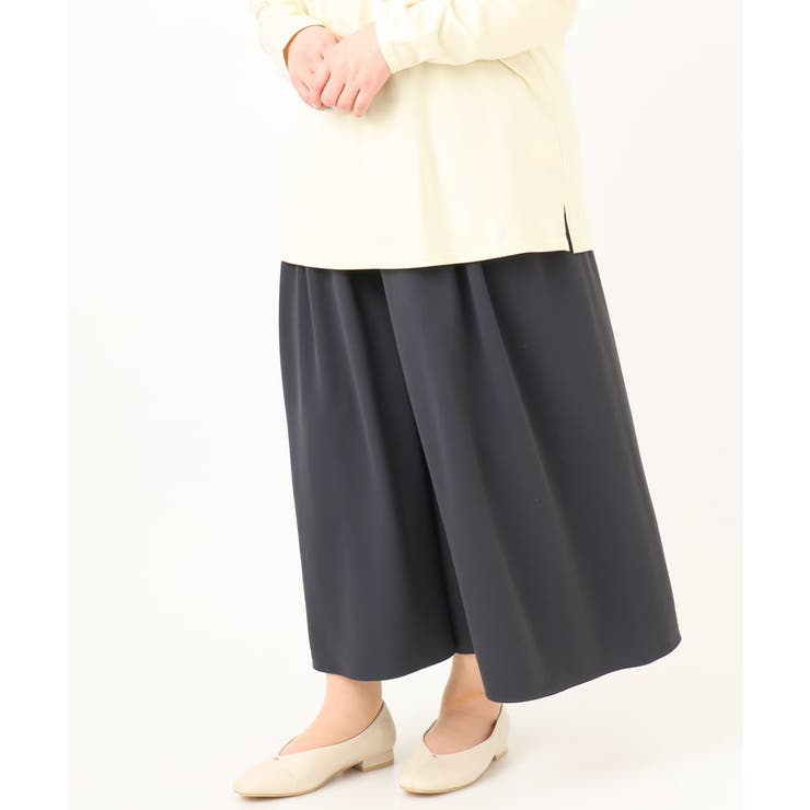 ダークグレー(93) | 【大きいサイズ】ギャザーフレアパンツ | eur3