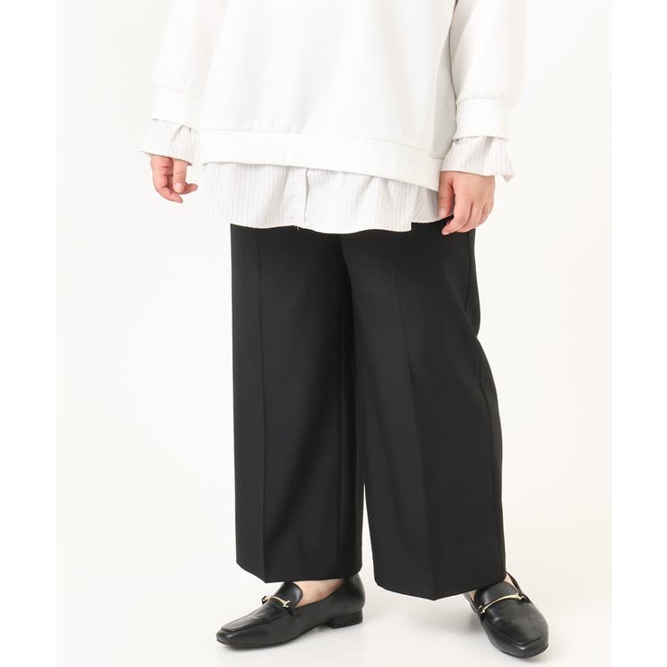 【大きいサイズ】センタープレスワイドパンツ | eur3 | 詳細画像37 