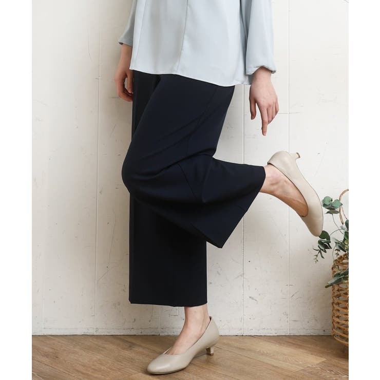 ネイビー(57) | 【大きいサイズ】センタープレスワイドパンツ | eur3