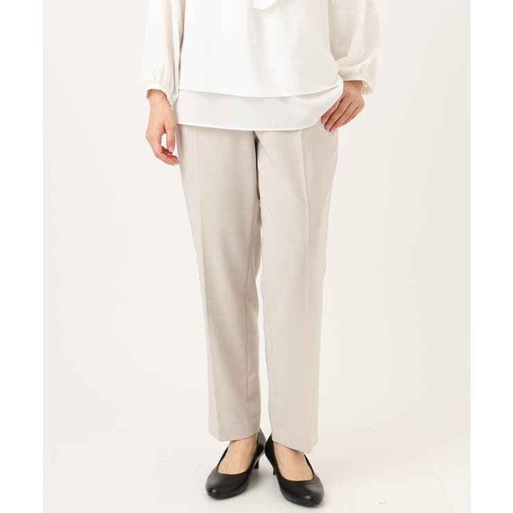 グレージュ(89) | 【大きいサイズ/11号サイズあり】Wクロステーパードパンツ | eur3