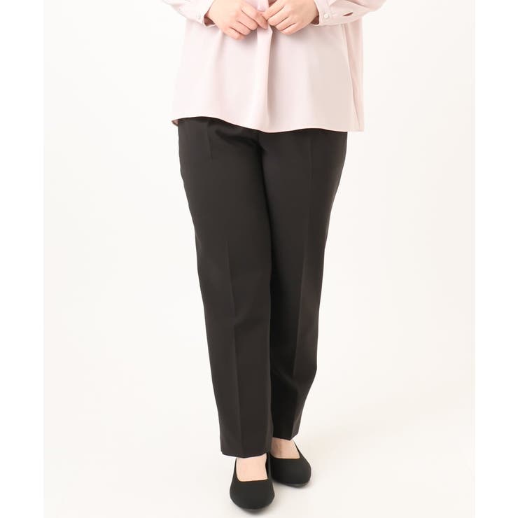 ブラック(94) | 【大きいサイズ/11号サイズあり】Wクロステーパードパンツ | eur3