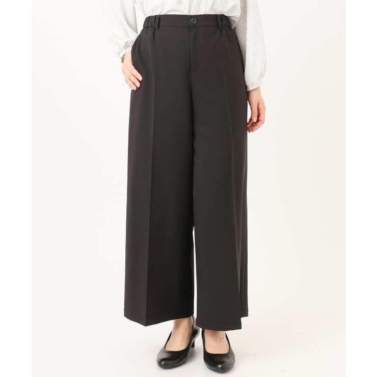 ブラック(94) | 【大きいサイズ/11号サイズあり】Wクロスワイドパンツ | eur3