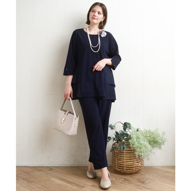 【大きいサイズ 11号サイズあり セットアップ対応】カットジョーゼットテーパード… | eur3 | 詳細画像2 