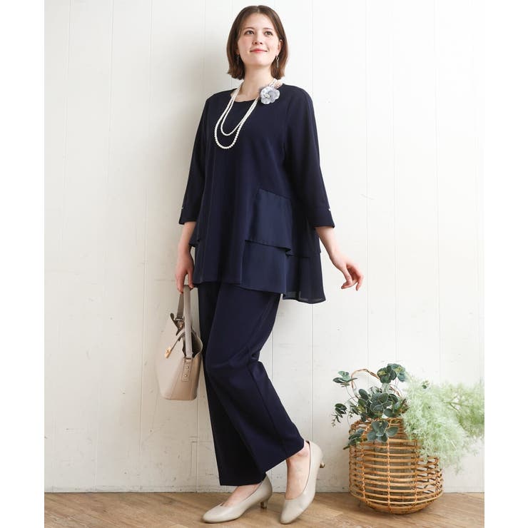 【大きいサイズ 11号サイズあり セットアップ対応】カットジョーゼットテーパード… | eur3 | 詳細画像3 