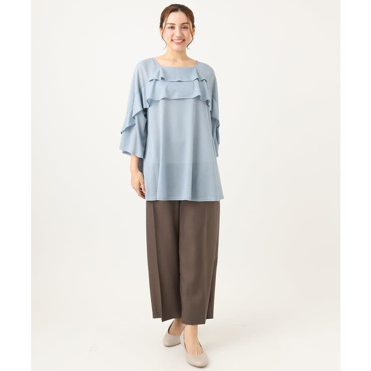 【大きいサイズ】サイロツイルワイドストレートパンツ | eur3 | 詳細画像4 