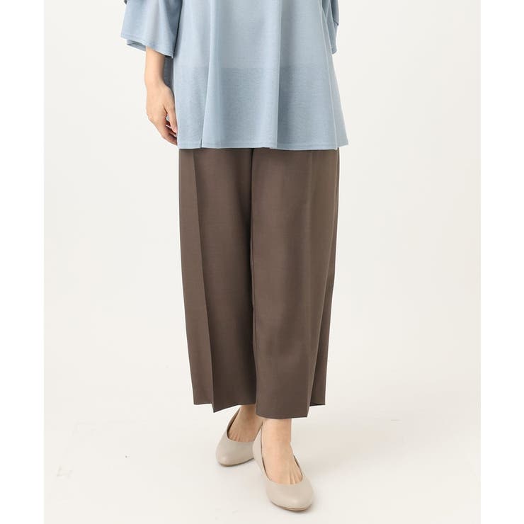 ブラウン(87） | 【大きいサイズ】サイロツイルワイドストレートパンツ | eur3