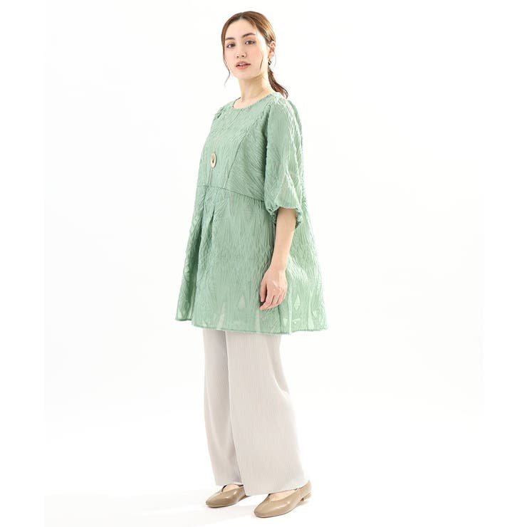 【大きいサイズ/セルフカット可】ジャージープリーツパンツ | eur3 | 詳細画像13 