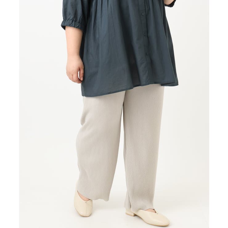 【大きいサイズ/セルフカット可】ジャージープリーツパンツ | eur3 | 詳細画像16 