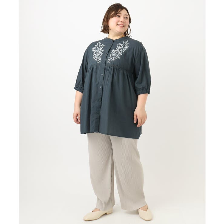 【大きいサイズ/セルフカット可】ジャージープリーツパンツ | eur3 | 詳細画像17 