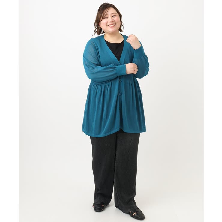 【大きいサイズ/セルフカット可】ジャージープリーツパンツ | eur3 | 詳細画像30 