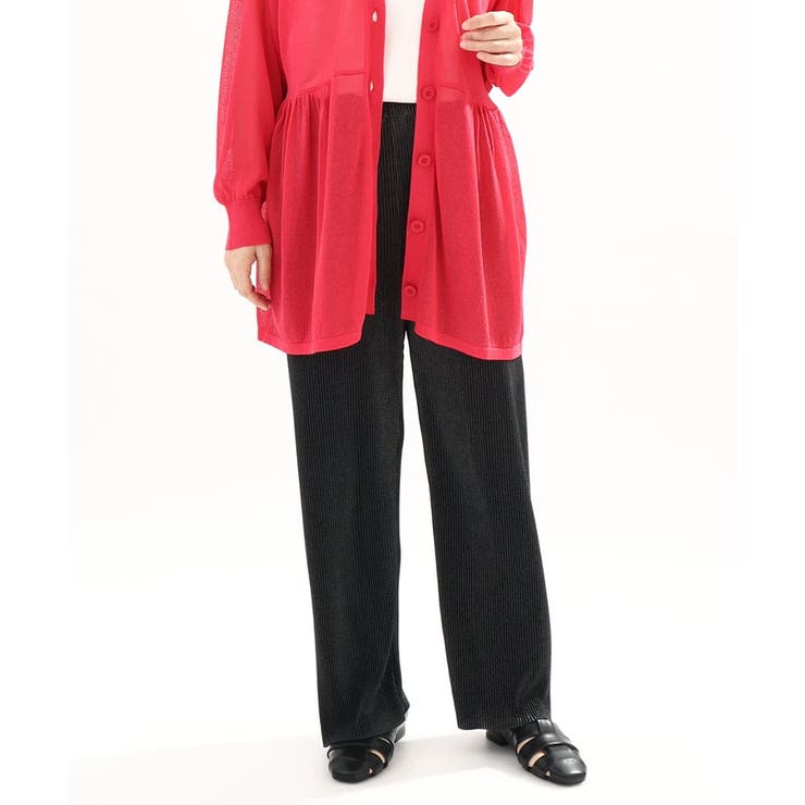 シルバー(96) | 【大きいサイズ/セルフカット可】ジャージープリーツパンツ | eur3