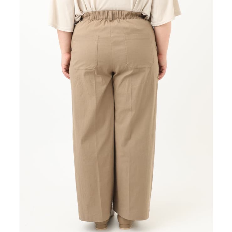 大きいサイズ】センタープレスワイドパンツ[品番:ITKW0021215 大きいサイズ】センタープレスワイドパンツ[品番:ITKW0021215