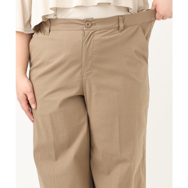 大きいサイズ】センタープレスワイドパンツ[品番:ITKW0021215 大きいサイズ】センタープレスワイドパンツ[品番:ITKW0021215