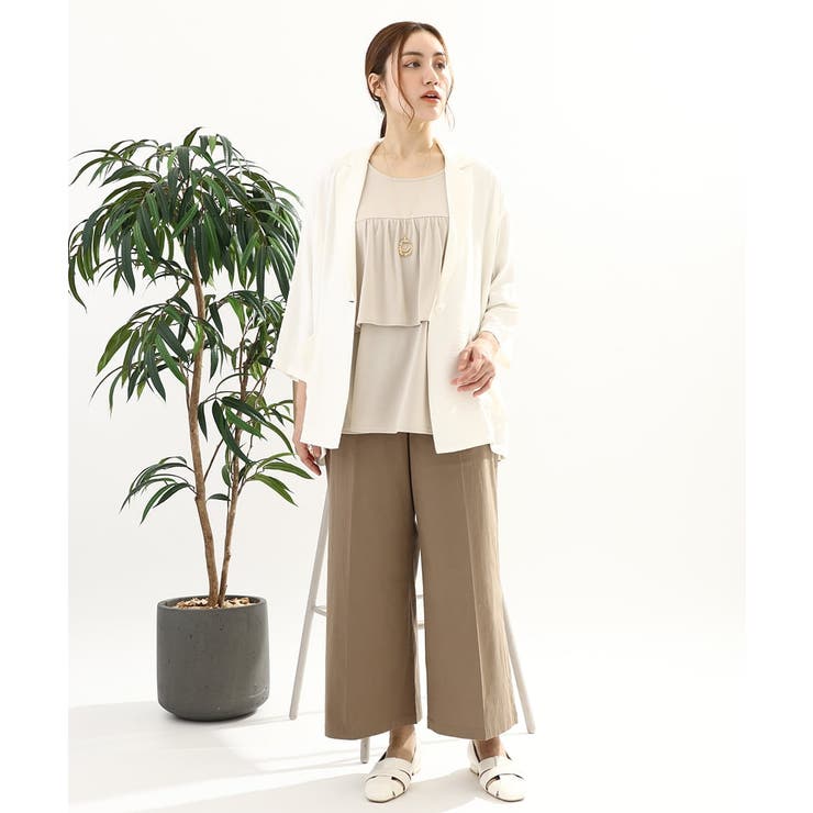 【大きいサイズ】センタープレスワイドパンツ | eur3 | 詳細画像3 