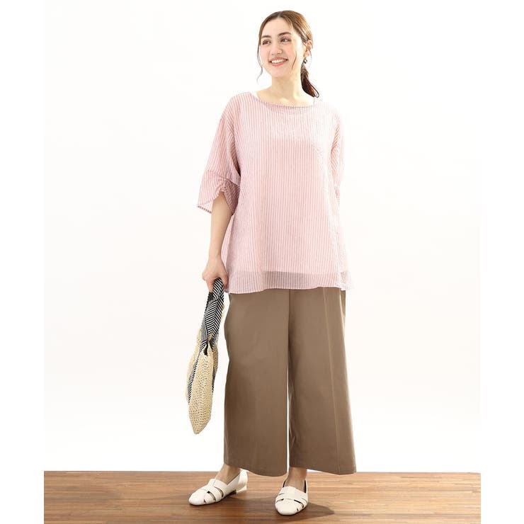 【大きいサイズ】センタープレスワイドパンツ | eur3 | 詳細画像5 