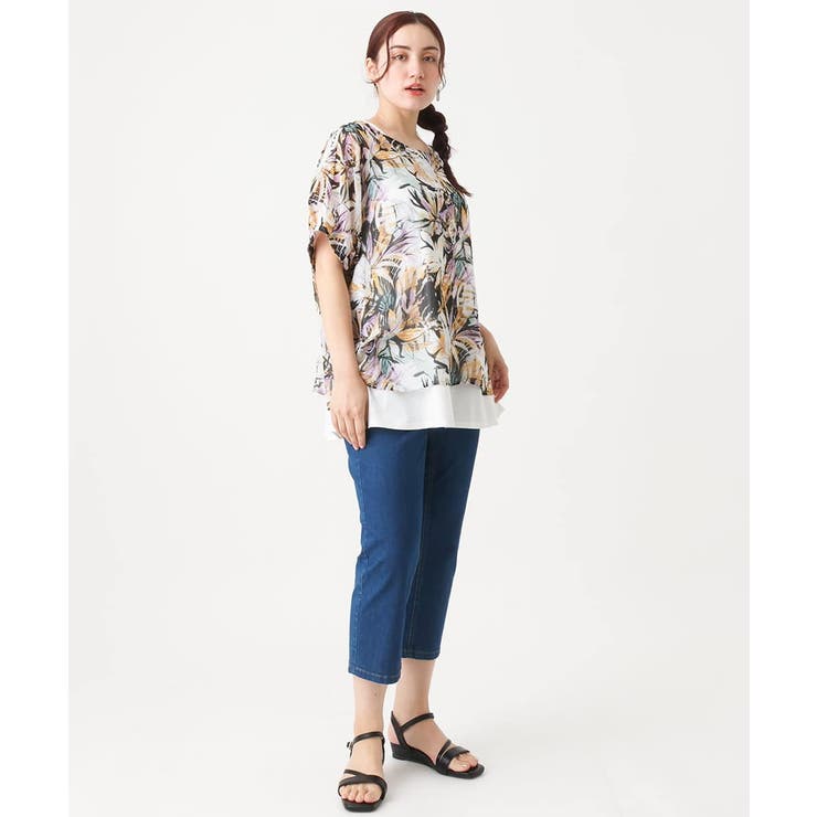 【大きいサイズ/接触冷感】カットレングスストレッチデニム | eur3 | 詳細画像3 