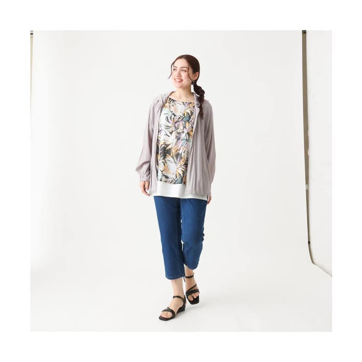 【大きいサイズ/接触冷感】カットレングスストレッチデニム | eur3 | 詳細画像5 