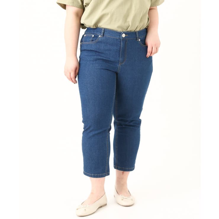 【大きいサイズ/接触冷感】カットレングスストレッチデニム | eur3 | 詳細画像7 