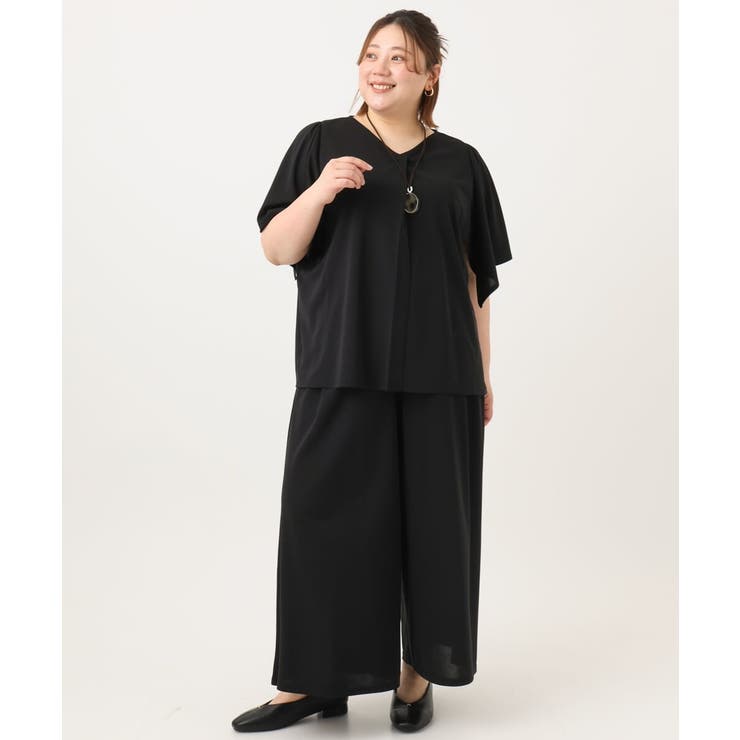 【大きいサイズ/セットアップ対応】接触冷感ジャージーワイドパンツ | eur3 | 詳細画像24 