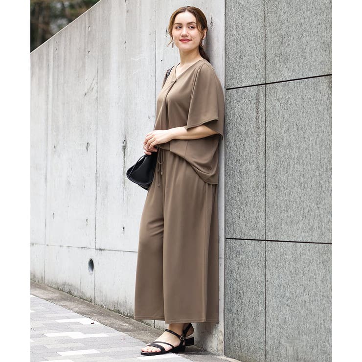 【大きいサイズ/セットアップ対応】接触冷感ジャージーワイドパンツ | eur3 | 詳細画像4 