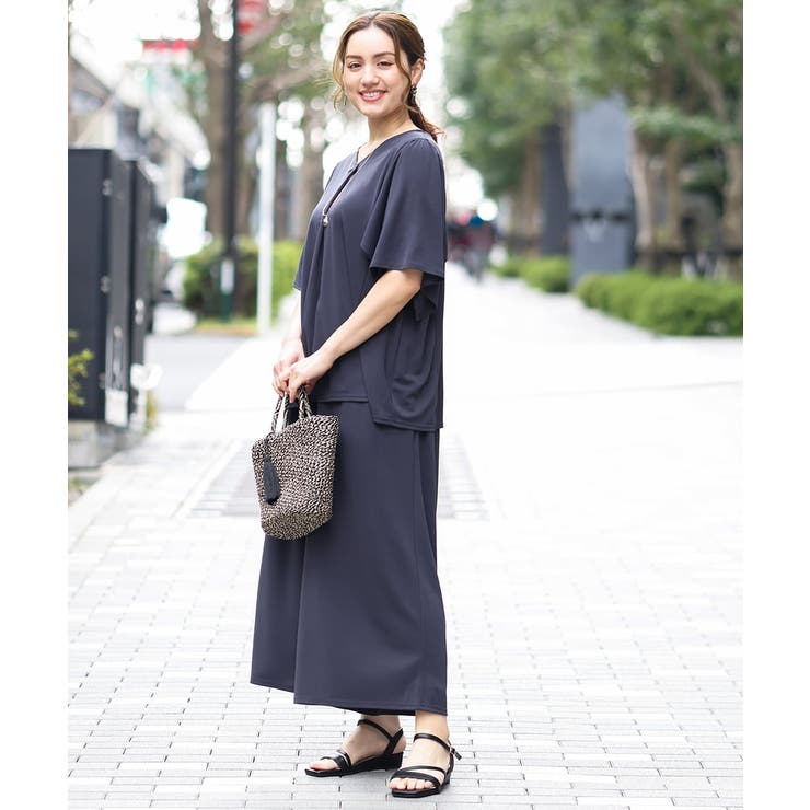 【大きいサイズ/セットアップ対応】接触冷感ジャージーワイドパンツ | eur3 | 詳細画像6 